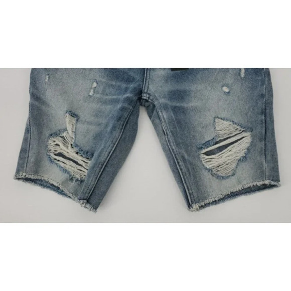 PACSUN Distressed Lt Wash Long Shorts Raw Hem Skinny Size W28 NWT - Picture 5 of 11